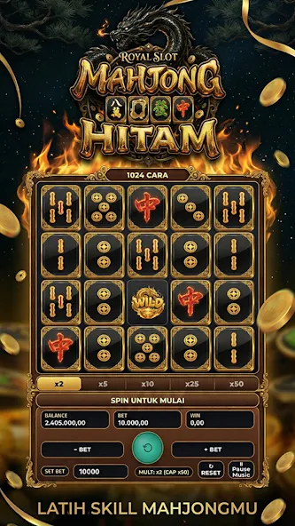 Royal Slots Mahjong Hitam screenshot
