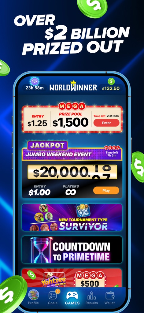 WorldWinner screenshot