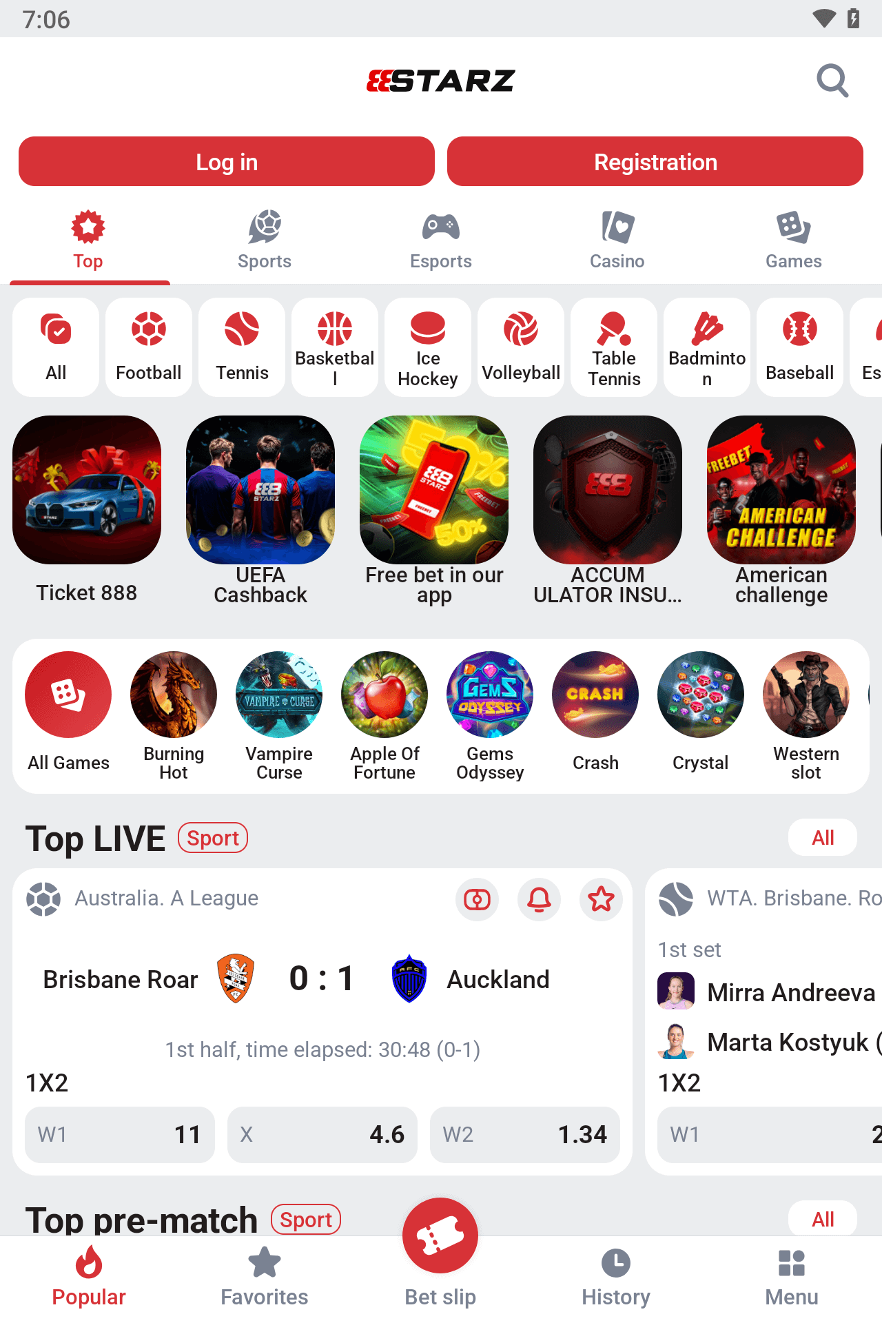 888Starz screenshot