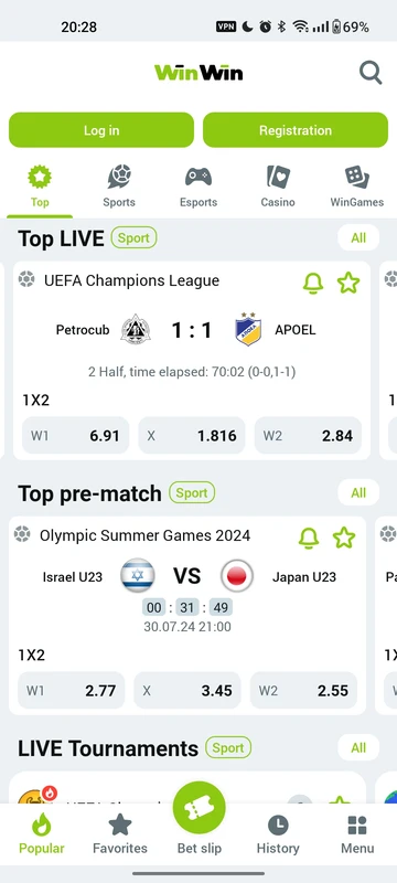 WinWinBet screenshot