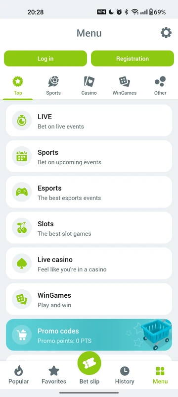 WinWinBet screenshot