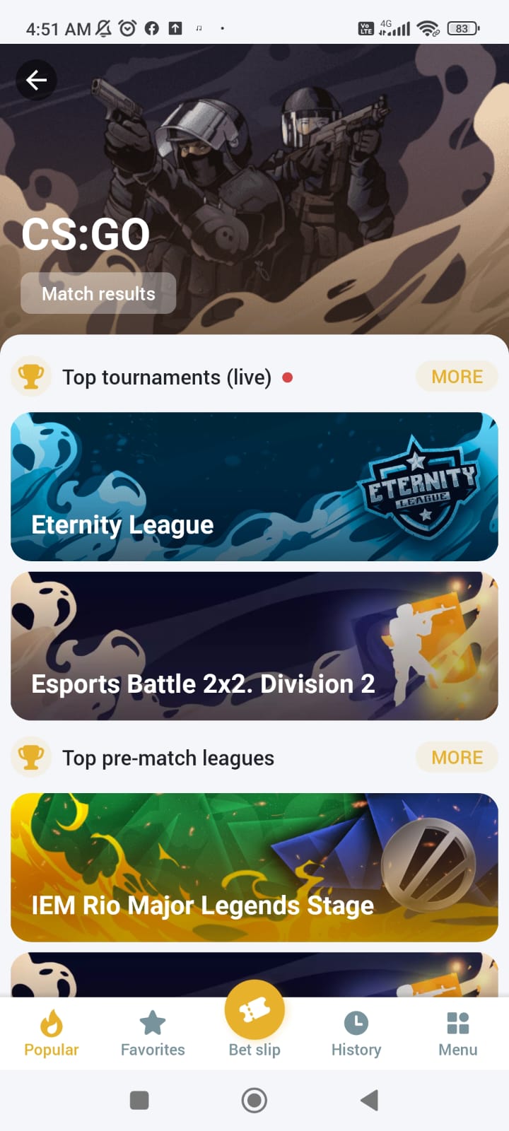 Melbet screenshot