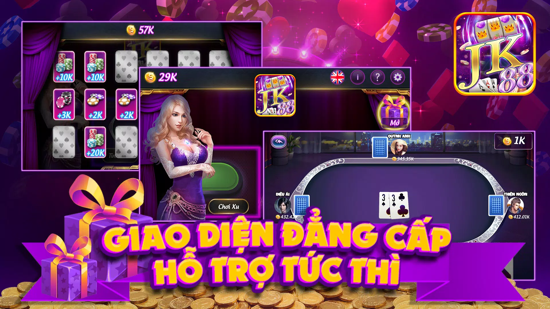 JK88 Game Bai No Hu screenshot