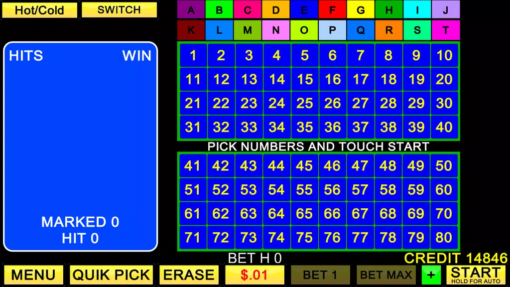 Keno 20 Card screenshot