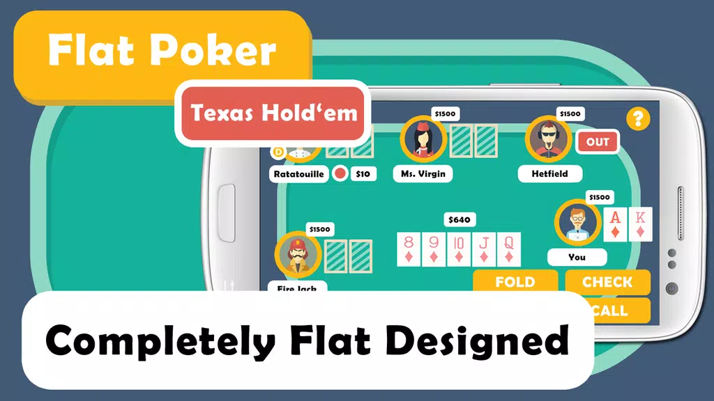 Flat Holdem Poker Offline screenshot