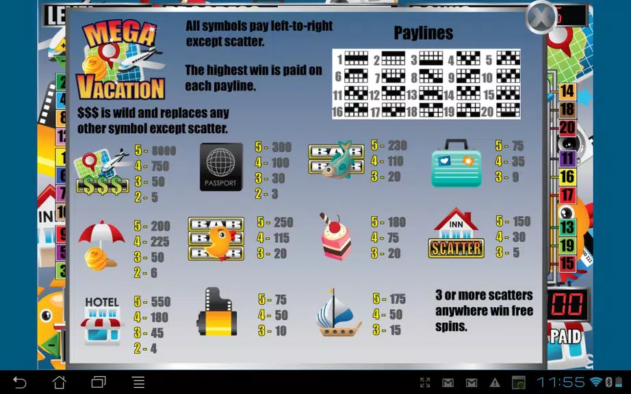 Mega Vacation Slot Machine screenshot