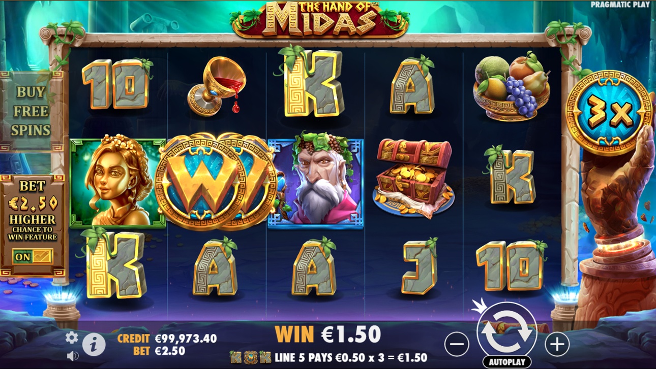 The Hand of Midas Slot Casino screenshot