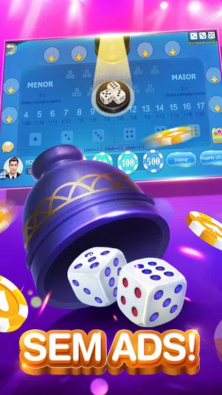 Jogo de dados online screenshot